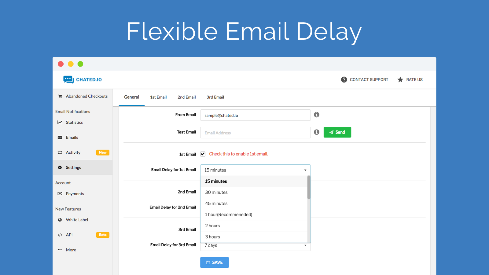 Flexibele E-mail Vertraging