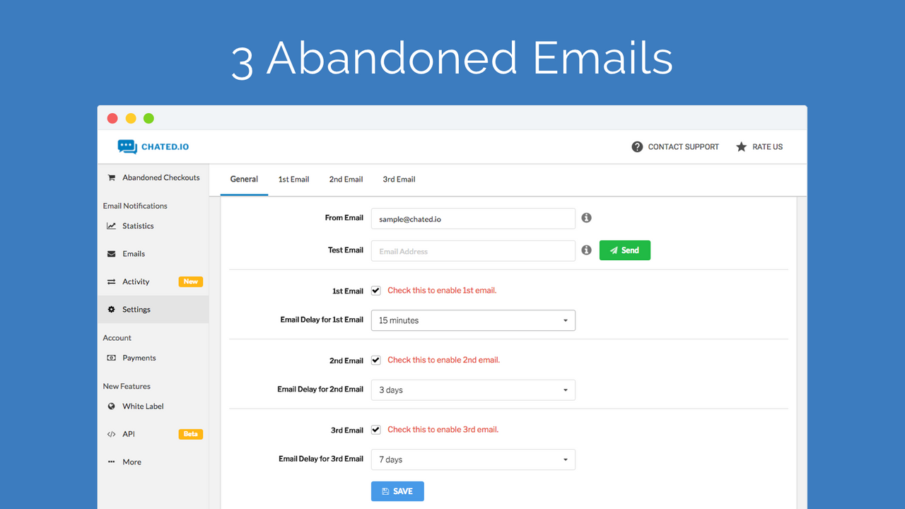 3 Emails par abandon