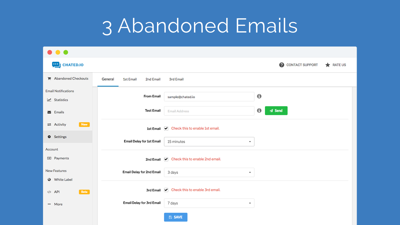 3 Emails per Abandonment