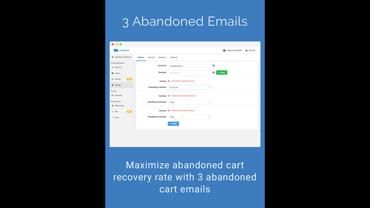 Chated Cart Email Recovery Screenshot