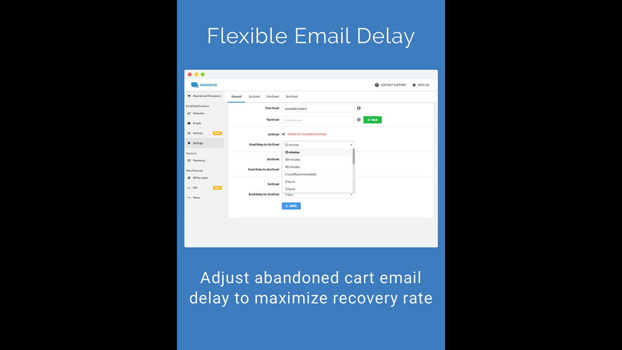 Délai d'email flexible