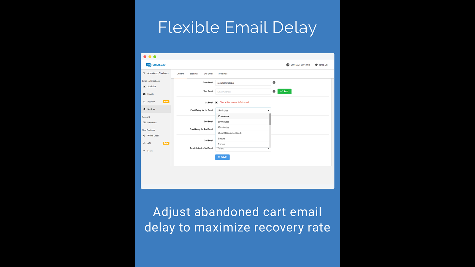 Chated Cart Email Recovery Screenshot