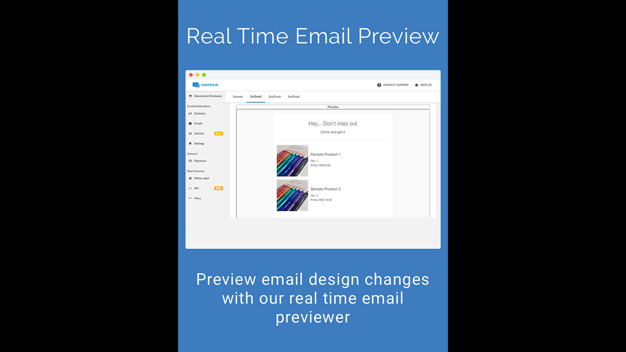 Pré-visualização de Email em Tempo Real