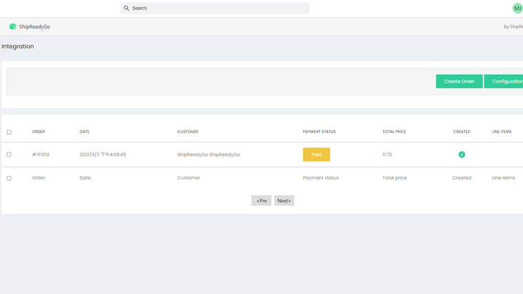 ShipReadyGo Order Fulfillment Screenshot