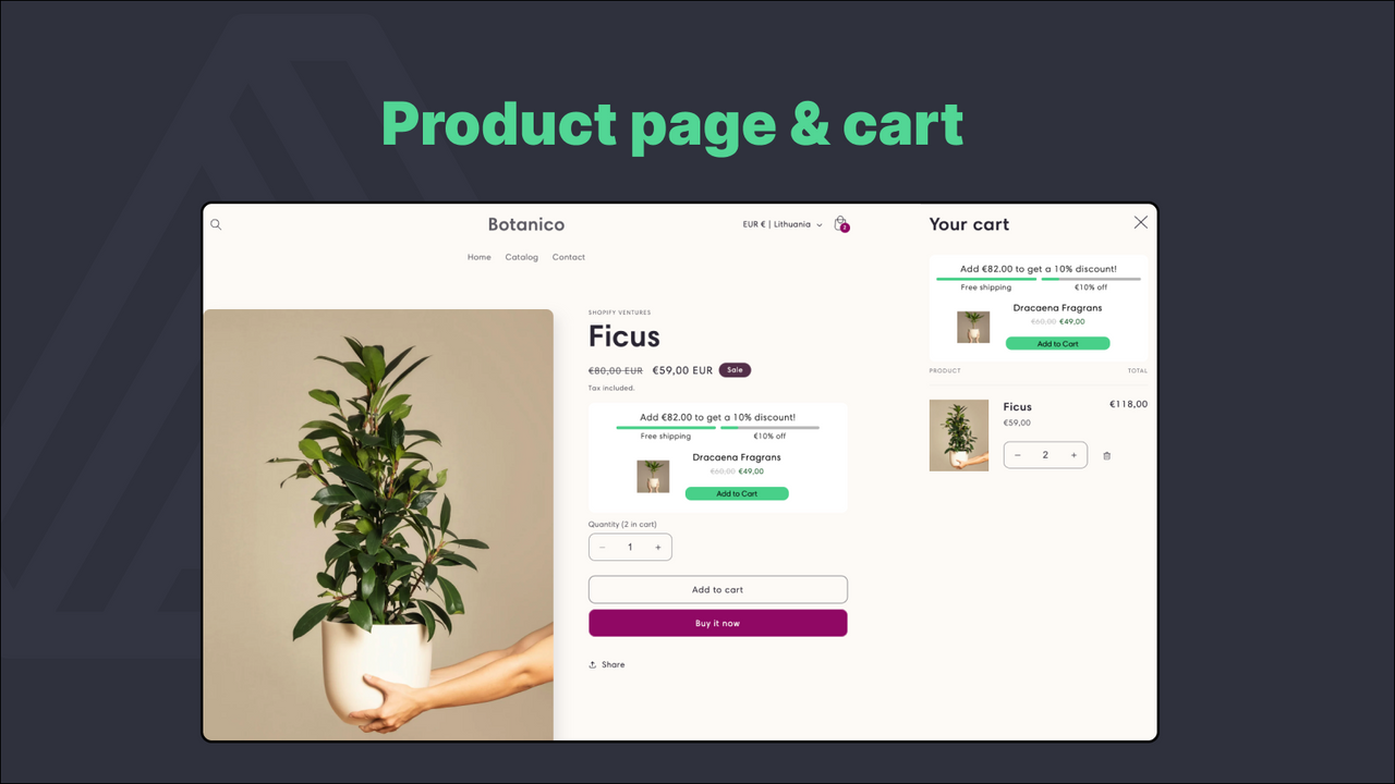 Apex Cart Progress & Upsell product page & cart view