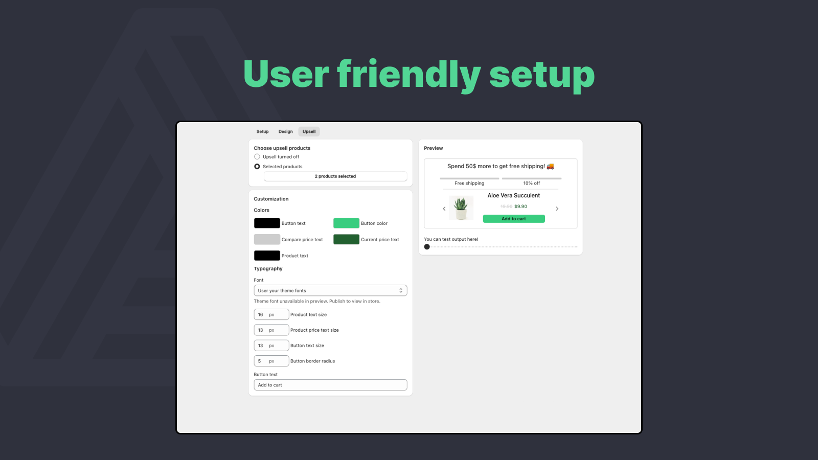 Configuración fácil de usar de Apex Cart Progress & Upsell