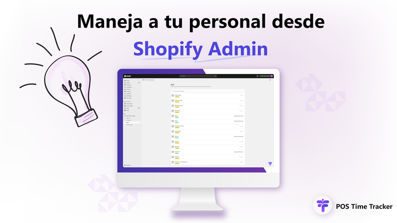 Maneja a tu personal desde Shopify Admin