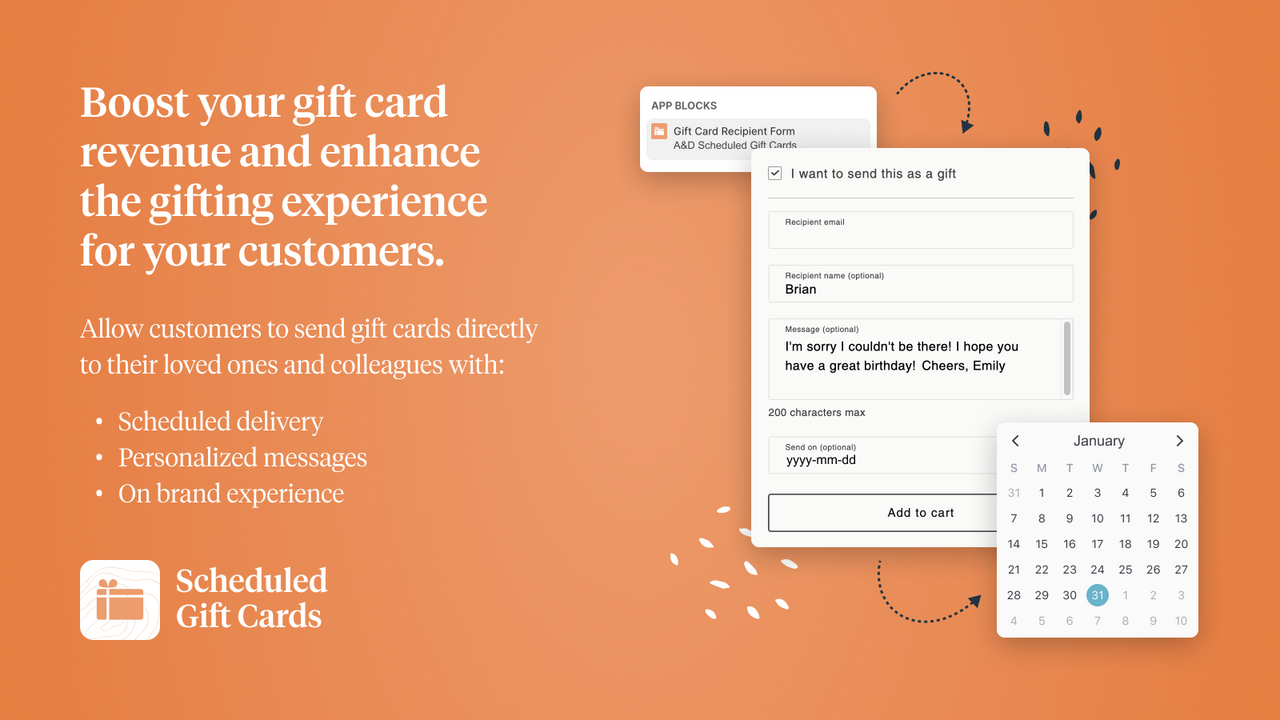 A&D: Scheduled Gift Cards