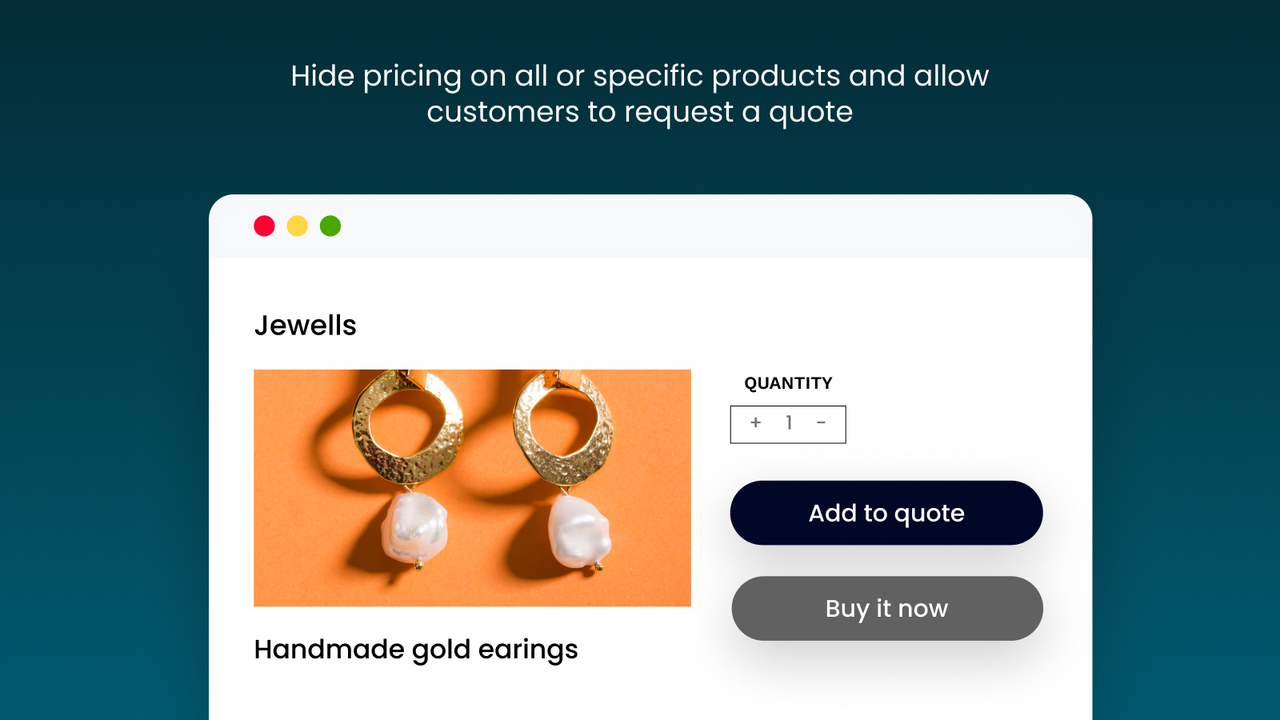 Skjul priser & tilføj en anmod om tilbudsknap til din Shopify butik