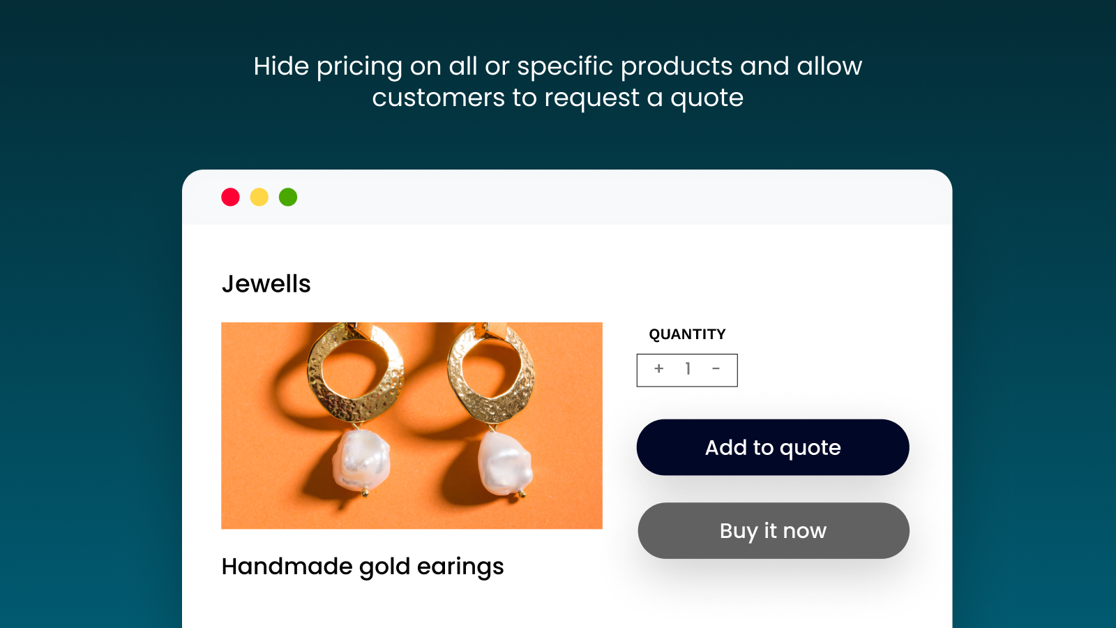 Skjul priser & tilføj en anmod om tilbudsknap til din Shopify butik