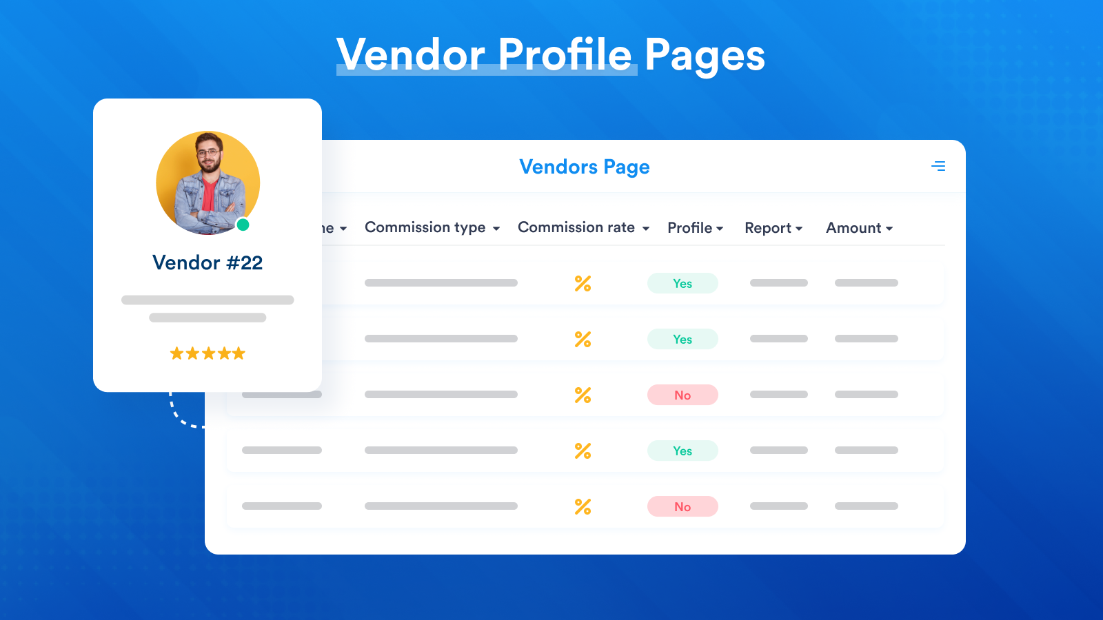 Dynamic Vendor Profile Pages