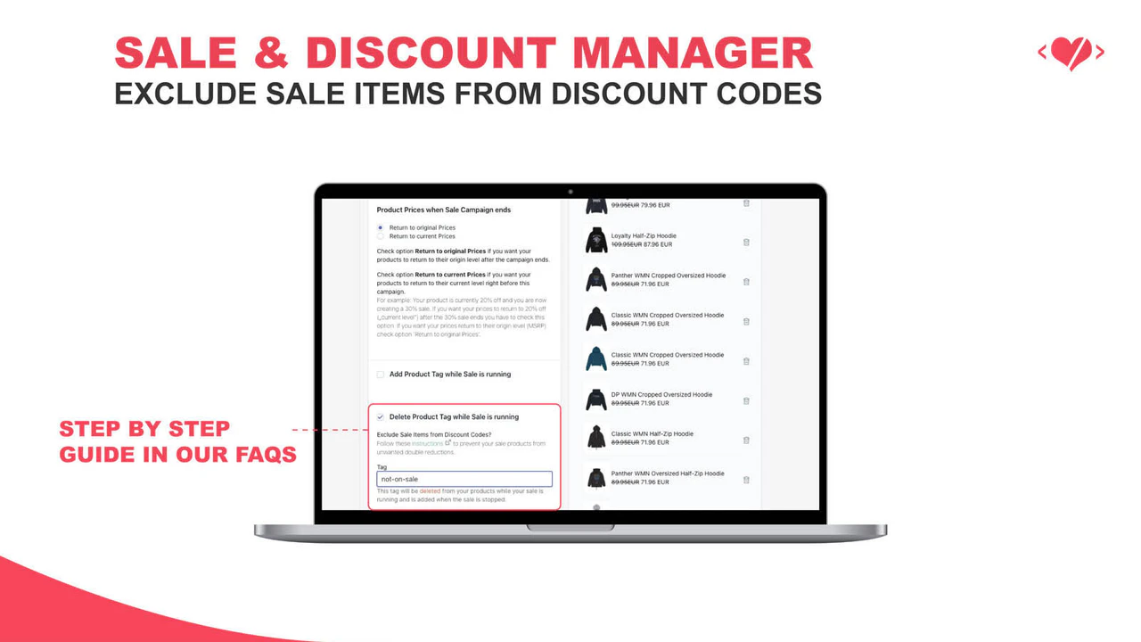 Exclude sale items from Discount Codes - HeartCoding