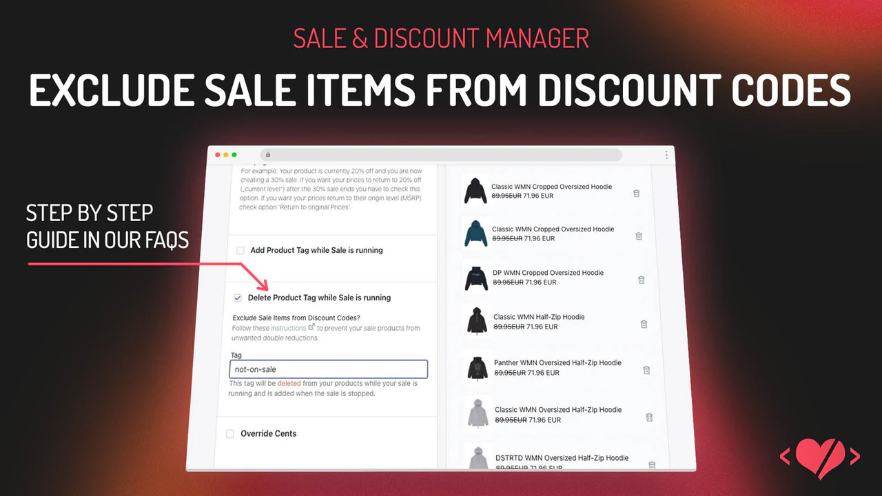 possibility to exclude discounted items from discount codes