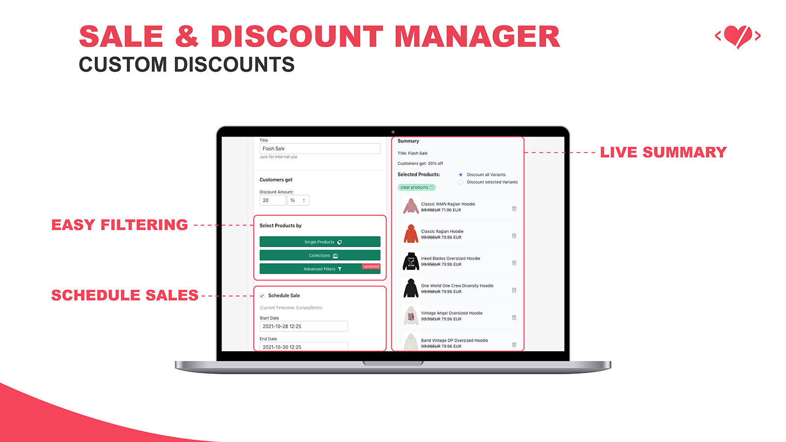 Sale & Discount Manager - the perfect sale app for product discounts & scheduled sales'