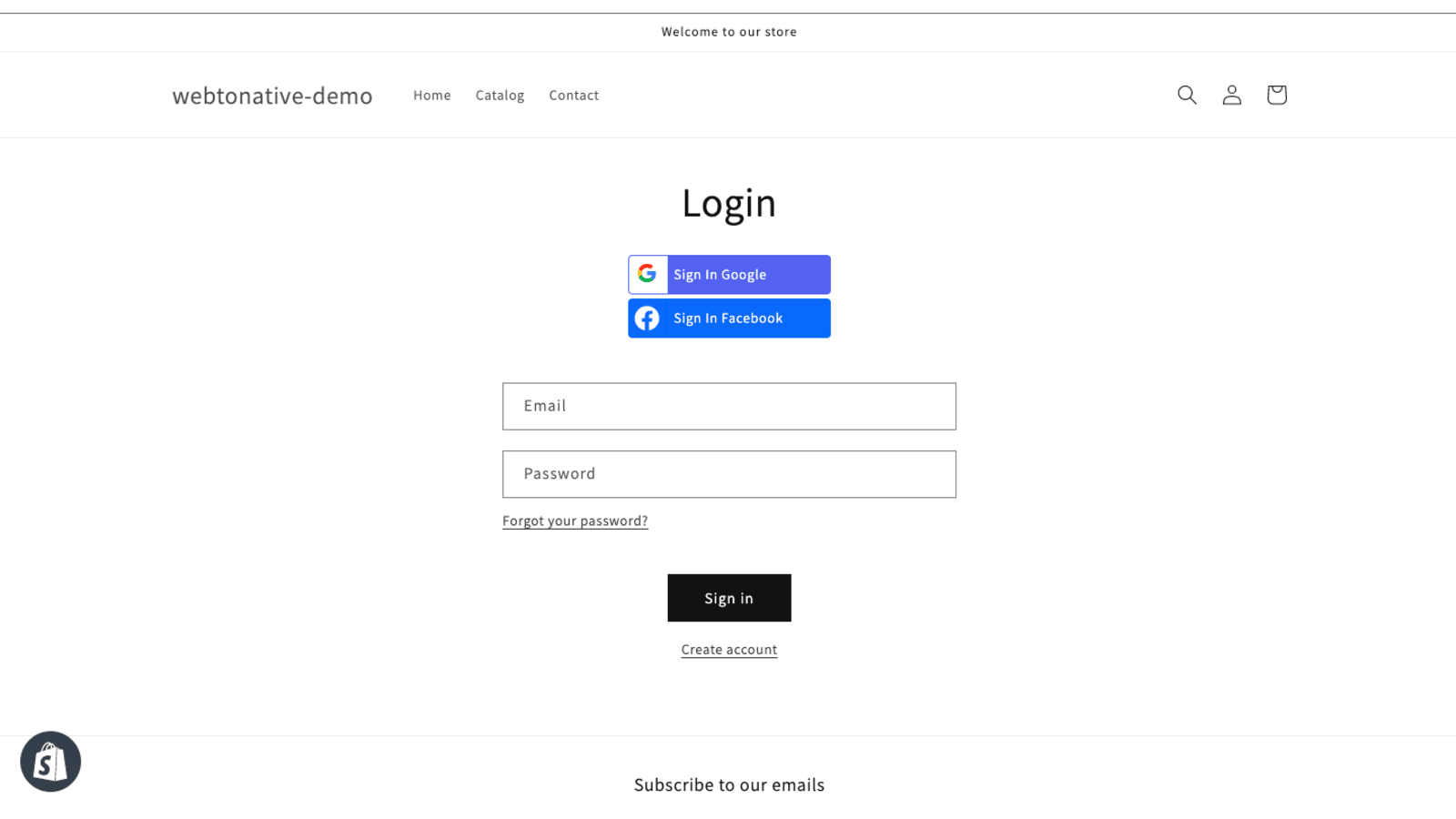 Social Login ‑ Webtonative Screenshot