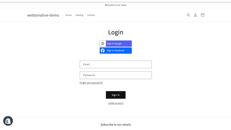 Social Login ‑ Webtonative Screenshot