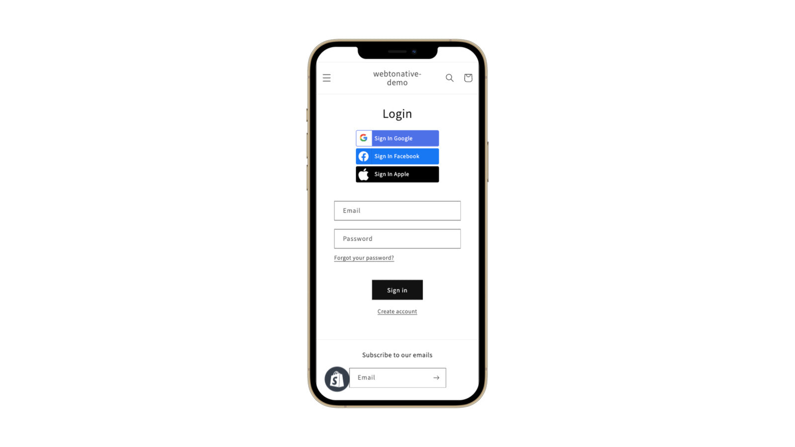 Social Login ‑ Webtonative Screenshot