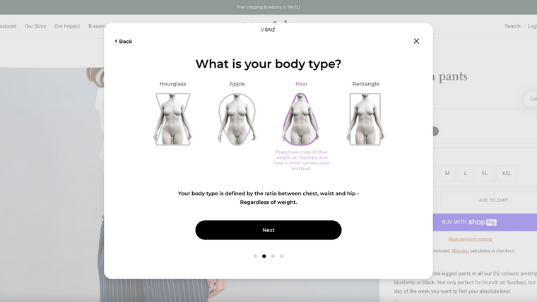 SAIZ ‑ size & fit recommender Screenshot