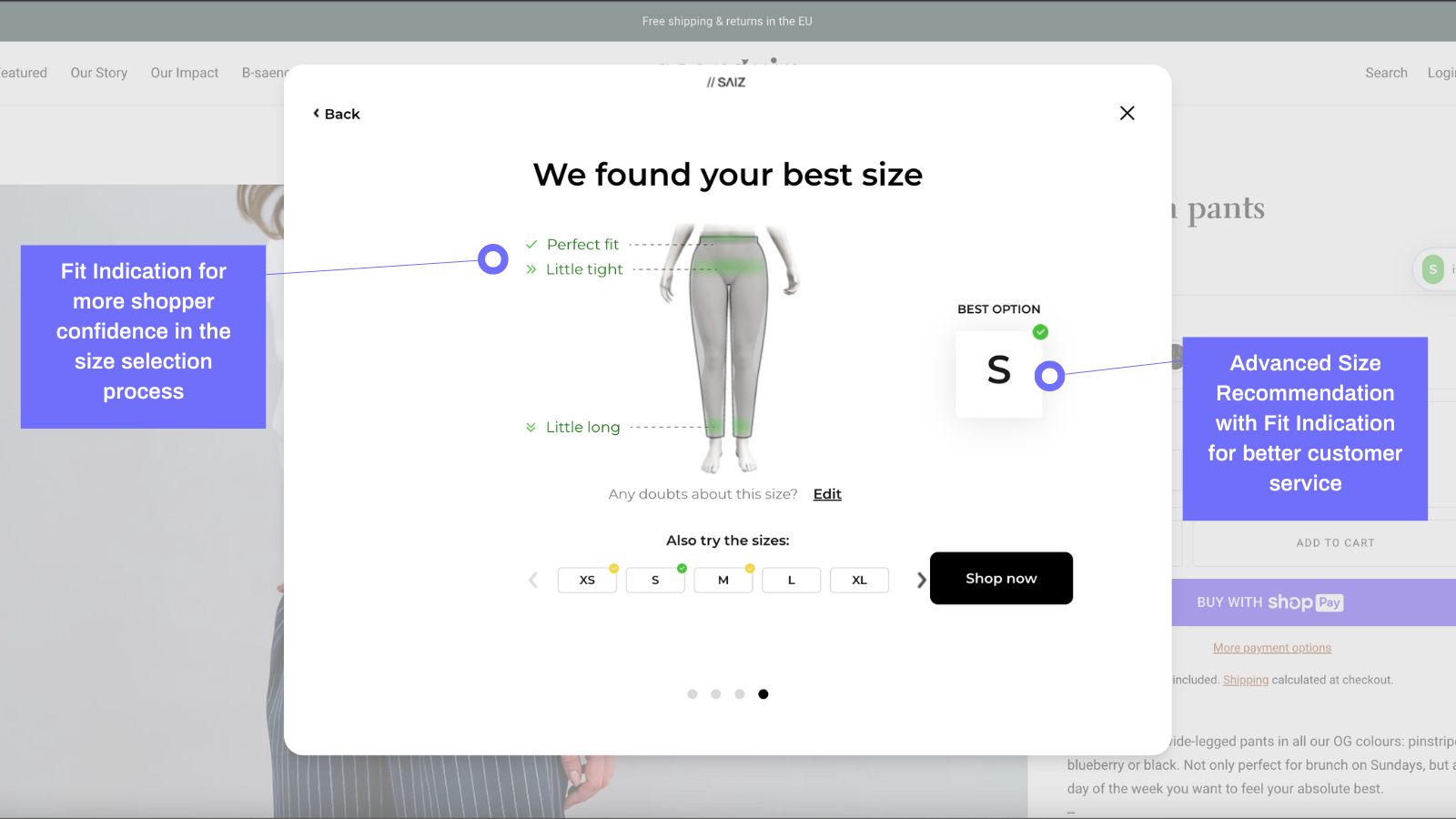 SAIZ ‑ size & fit recommender Screenshot