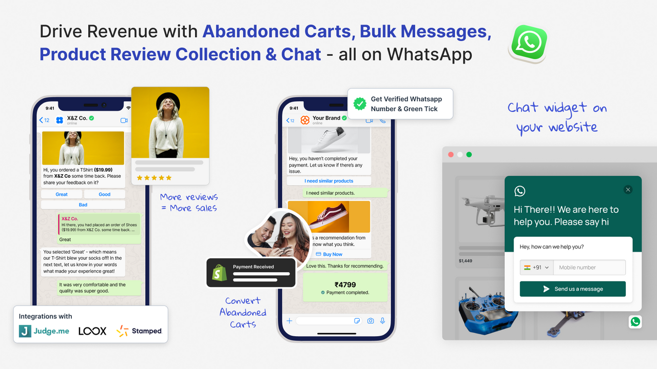 WhatsApp Chat & Abandoned Cart Screenshot