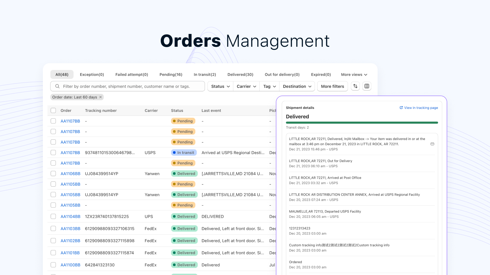 Order management