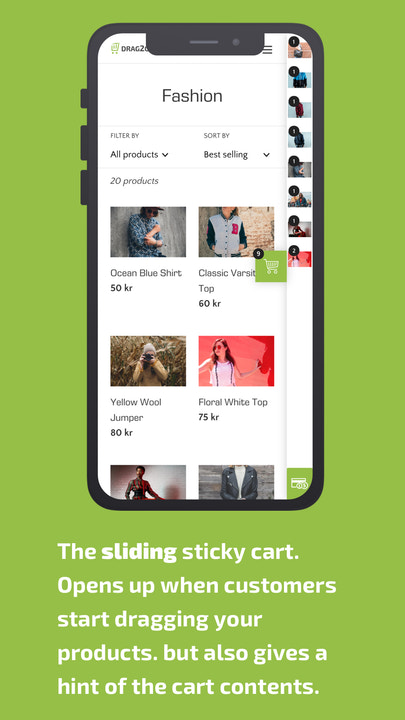 cart, sticky, sliding, mobile, checkout