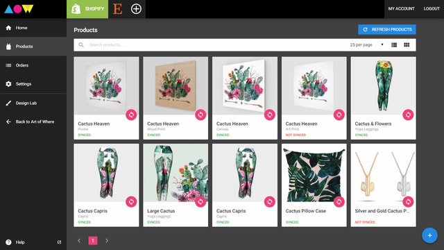 Sync you Art of Where products to Shopify