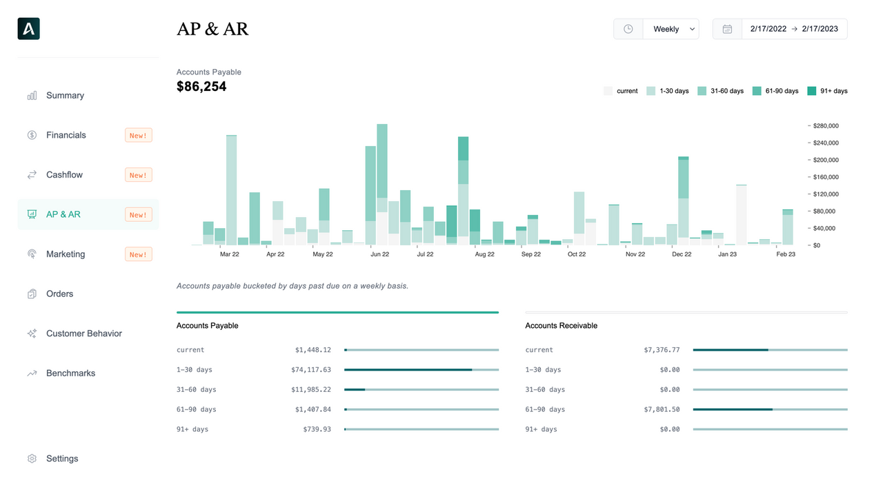 Insights AP / AR page.