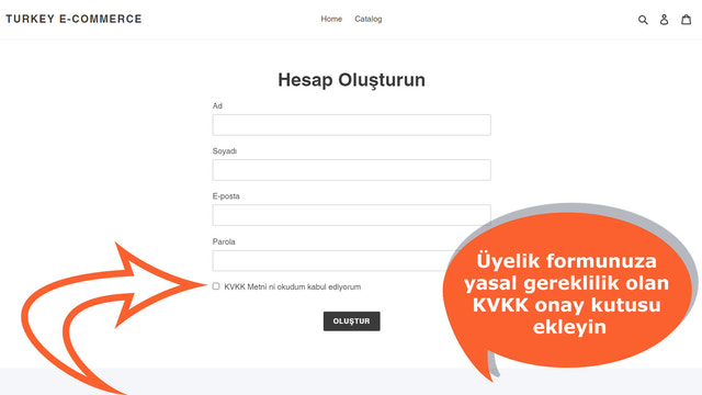 Add the legal requirement KVKK checkbox to the newsletter form