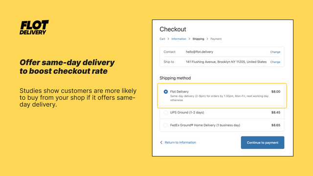 Ofereça entrega no mesmo dia para aumentar a taxa de checkout