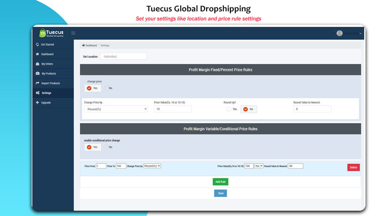 Tuecus India Dropshipping Screenshot