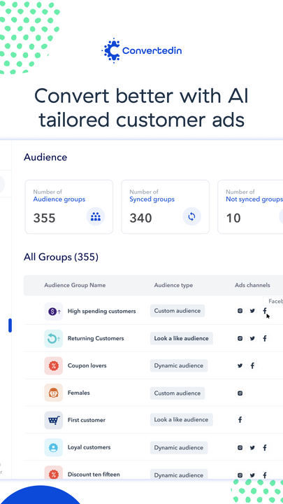 Converted.in Audience groups  view