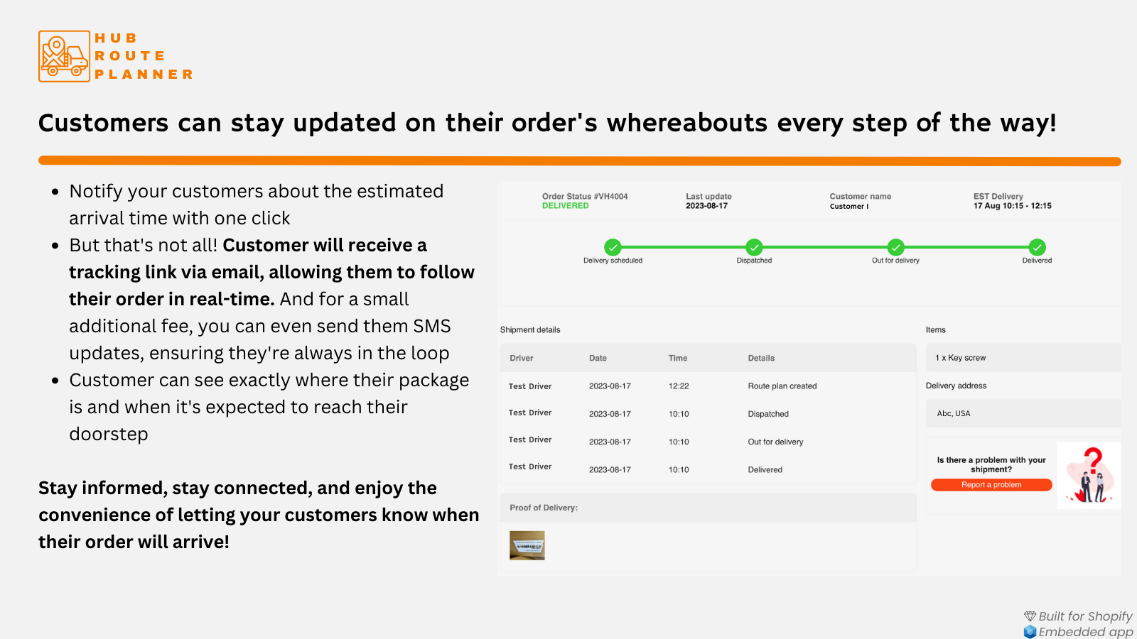 Hub Route Planner Screenshot