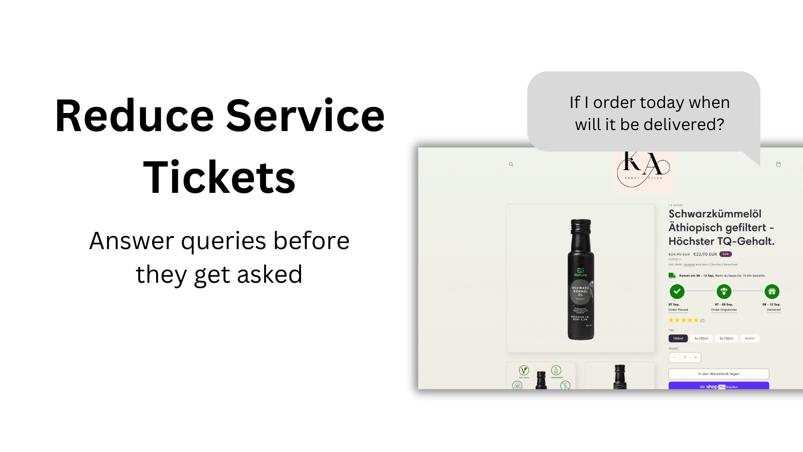 Delivery Estimation setting screen