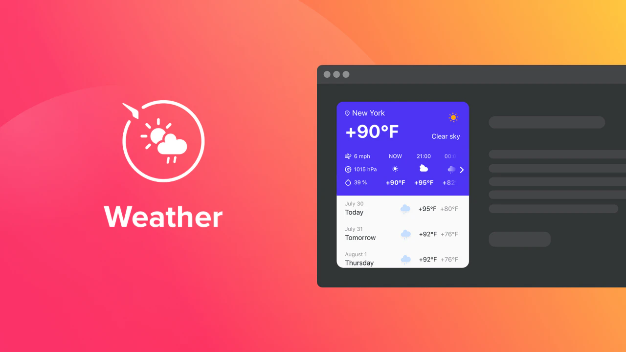 Aplicación de pronóstico del clima por Elfsight