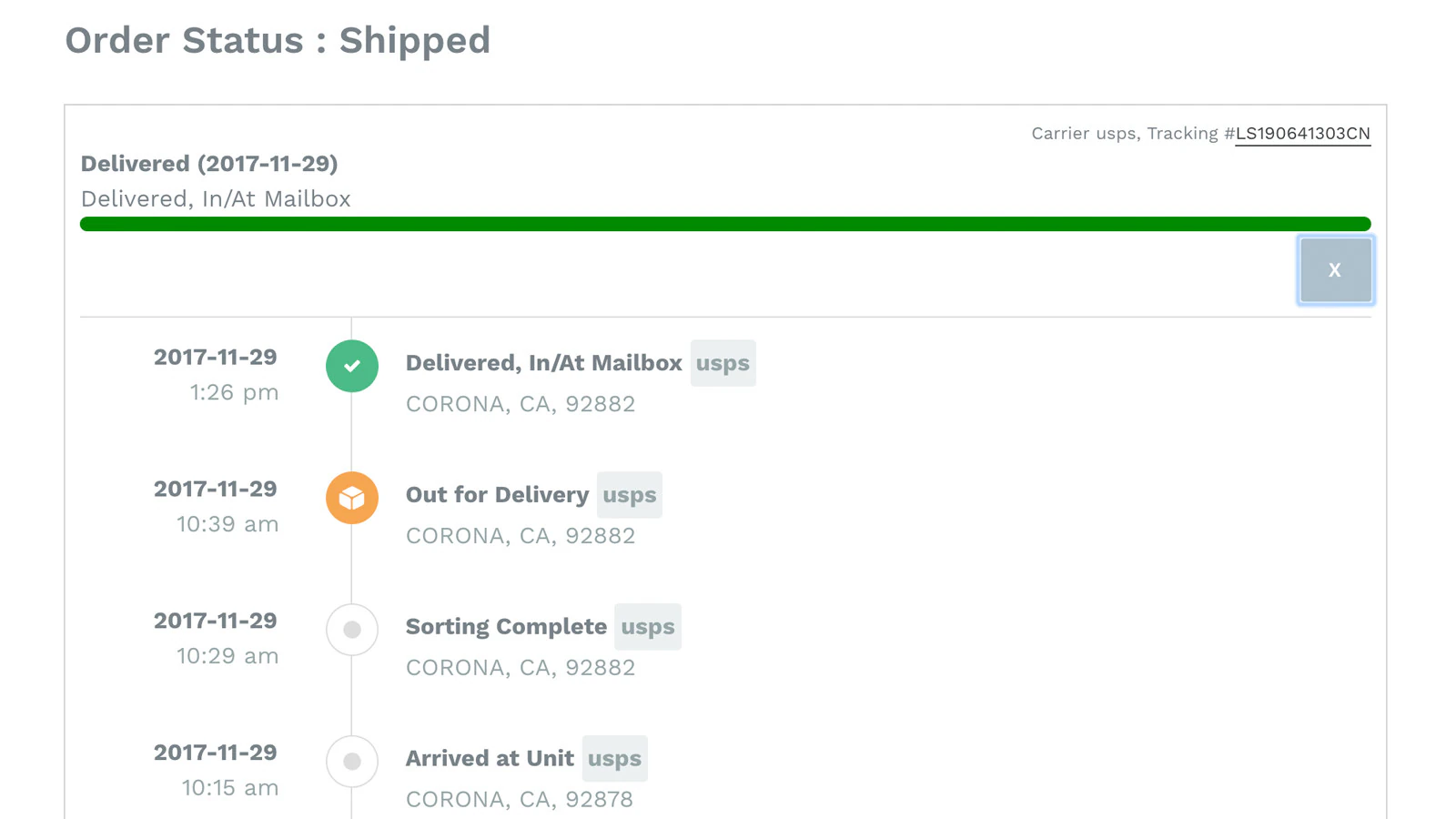 Real-time order tracking for your customer's when using Order Lo