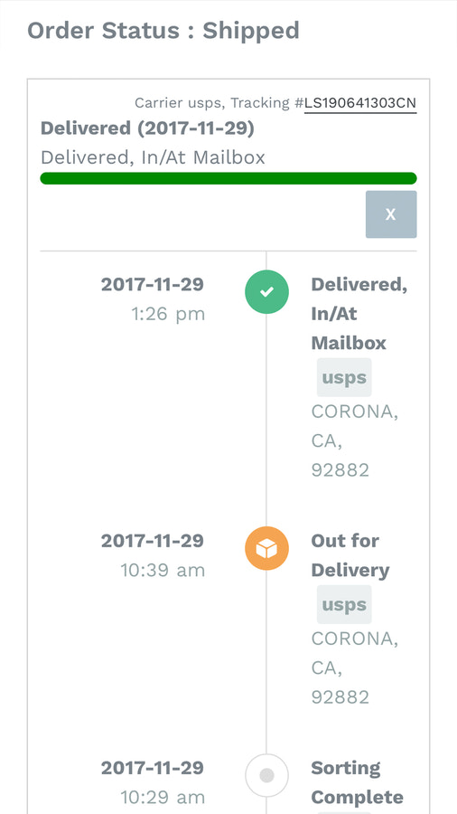 Real-time order tracking for your customer's when you use Order