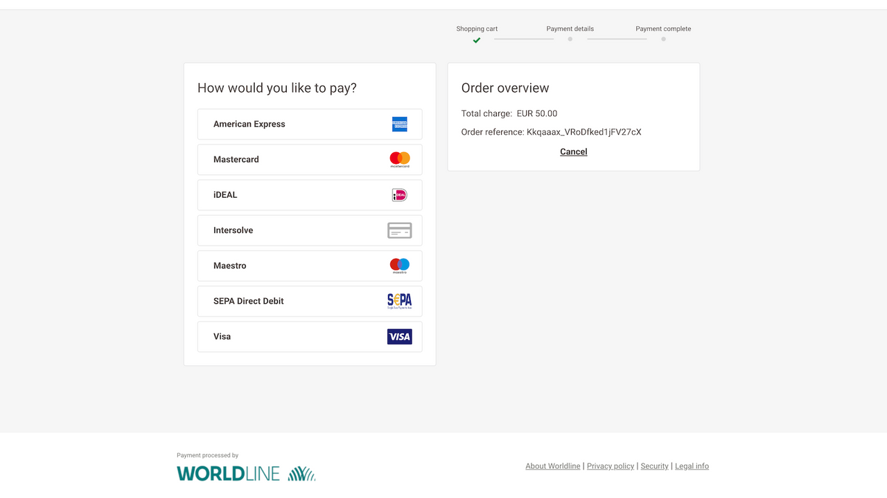 Payment method selection