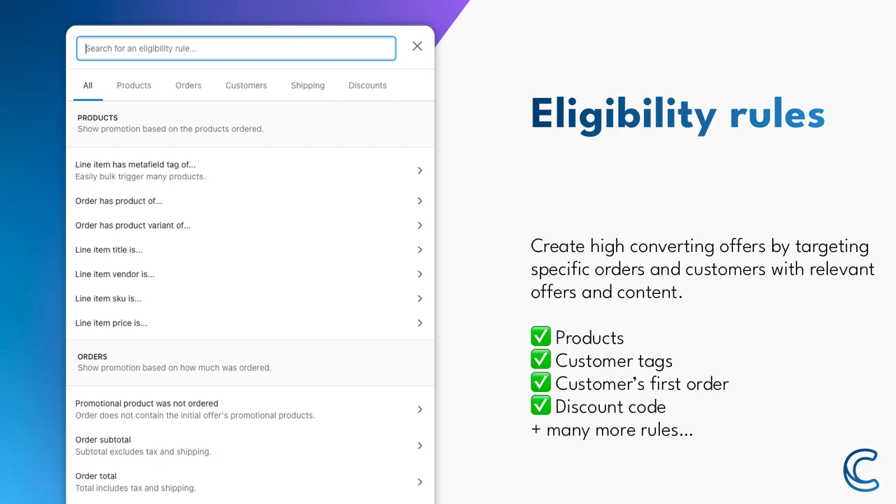 Eligibility rules