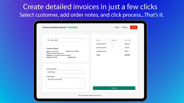 Process Invoice to Xero