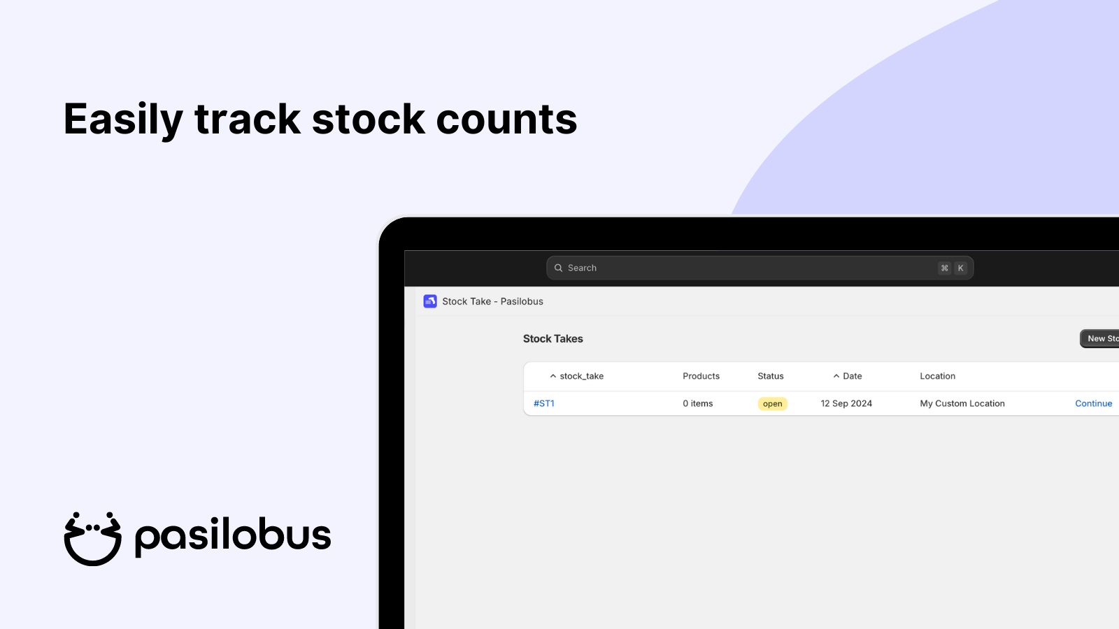 Stock Take ‑ Pasilobus Screenshot