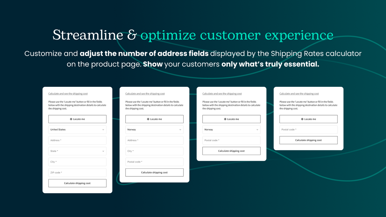 Limiting the number of displayed shipping address fields