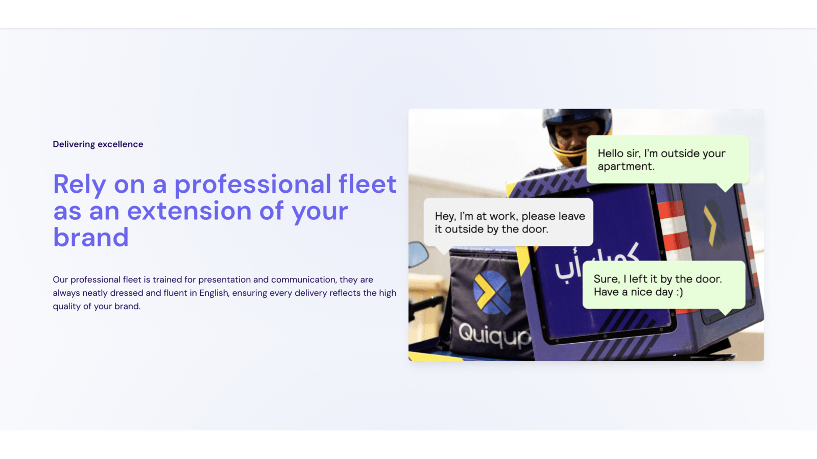 Rely on a professional fleet as an extension of your brand