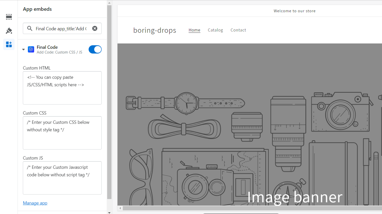 HTML, CSS e Javascript personalizados com caixa de visualização