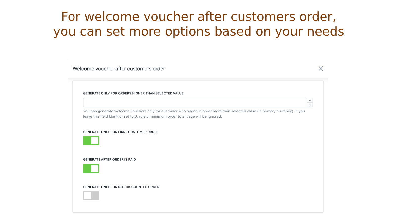 Send automatically generated vouchers to your customers | Shopify