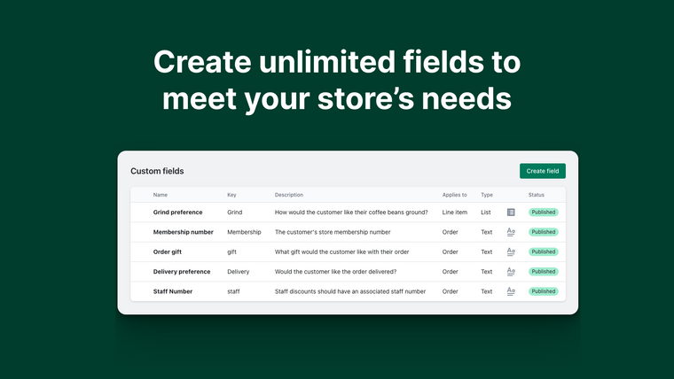 ShopFields: POS Custom Fields Screenshot