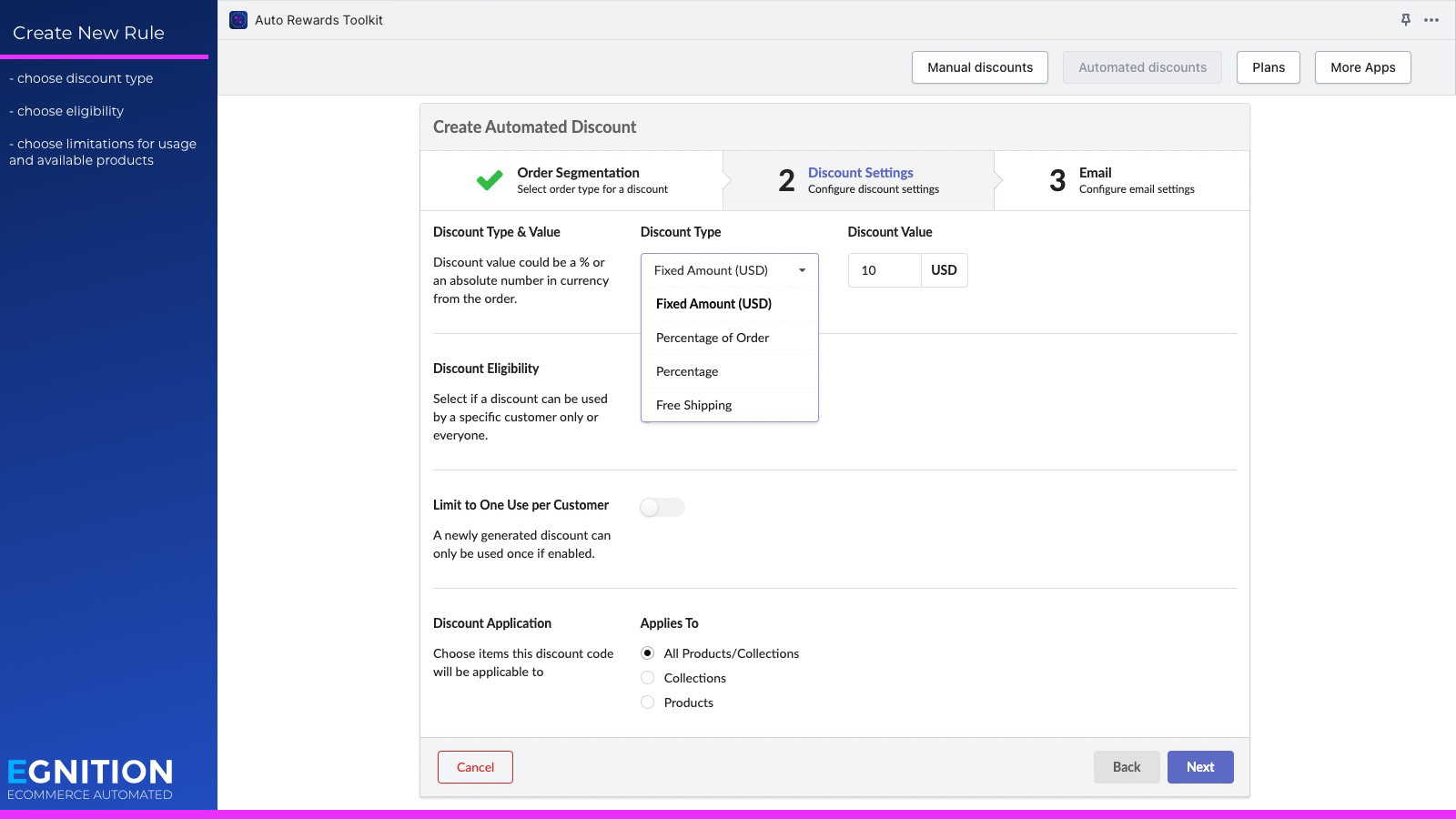 Customize discount generation from order