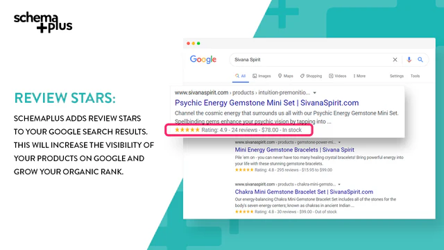 SchemaPlus ajoutera des étoiles d'avis sur Google.