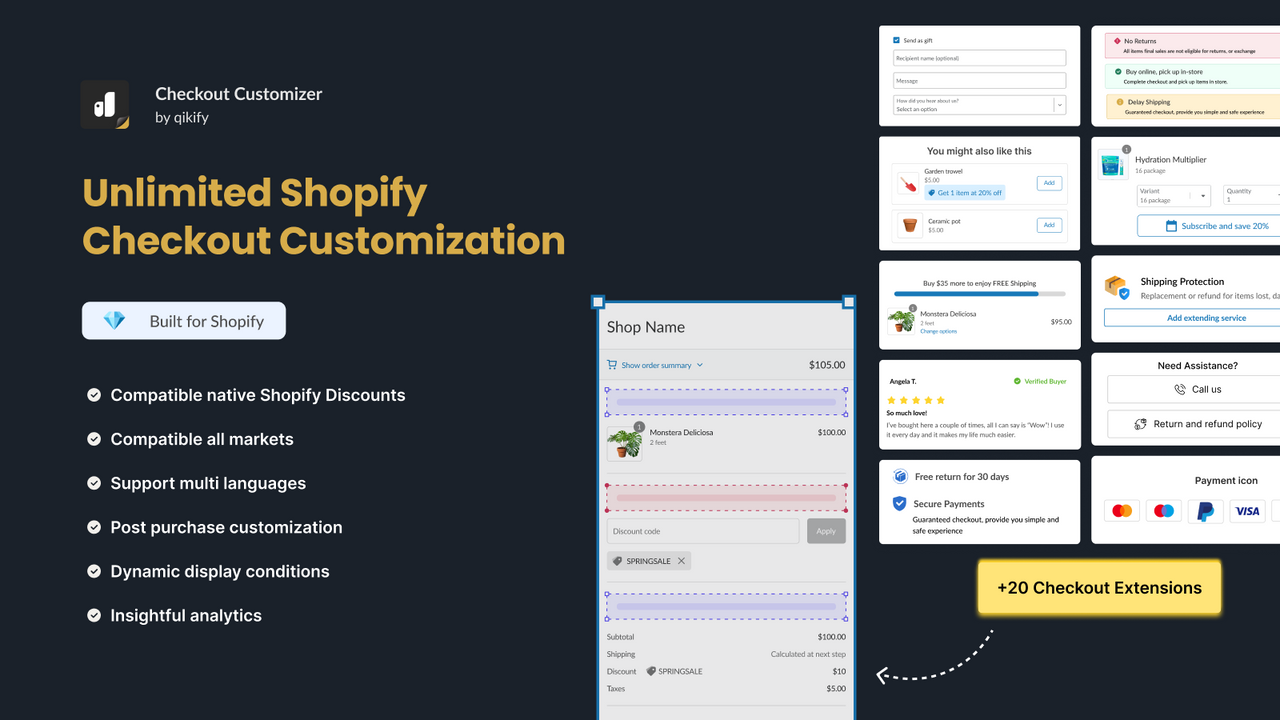 personalize upsell de checkout, campo personalizado, branding, pós-compra