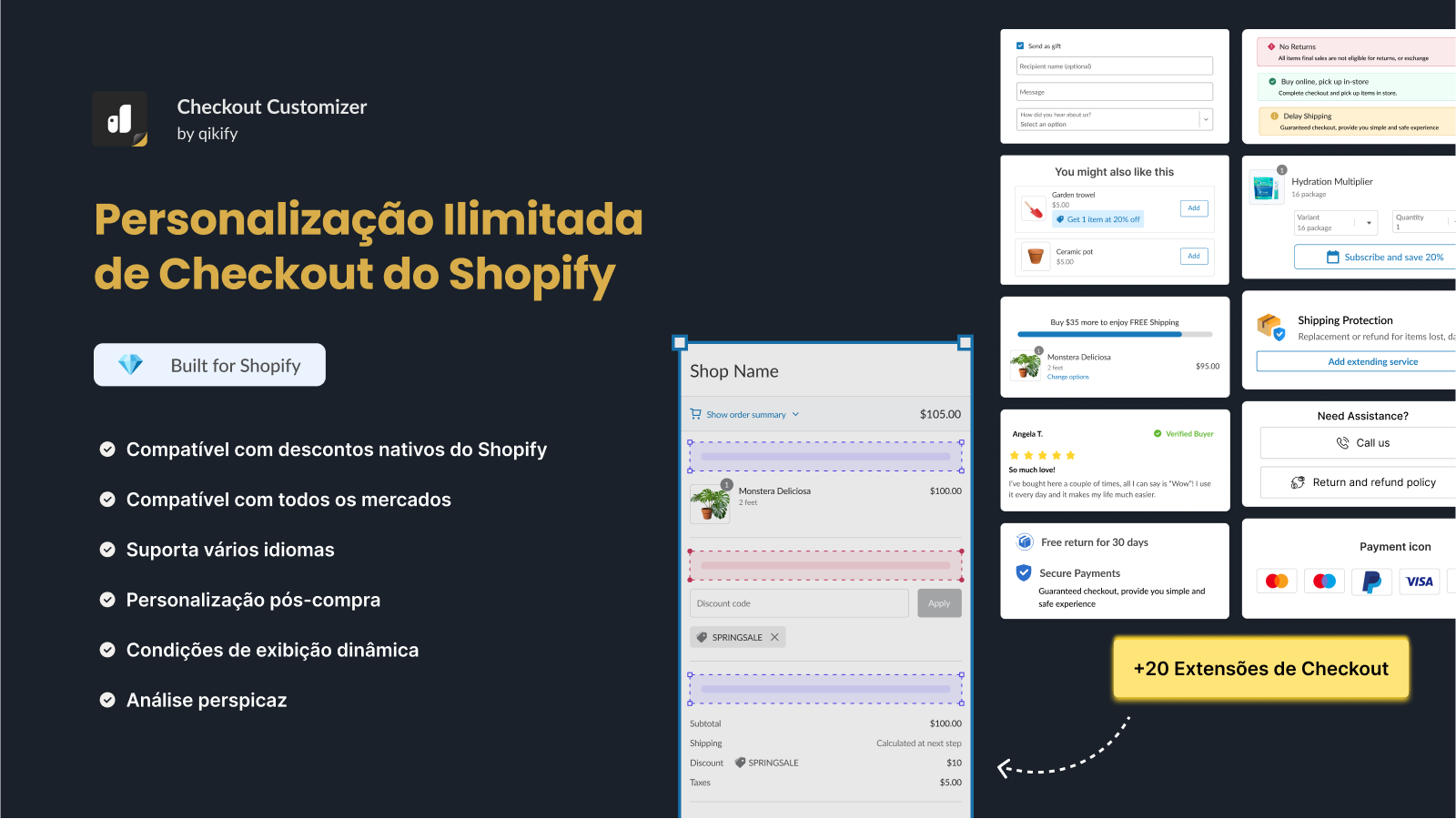 personalizar upsell de checkout, campo personalizado, pós-compra